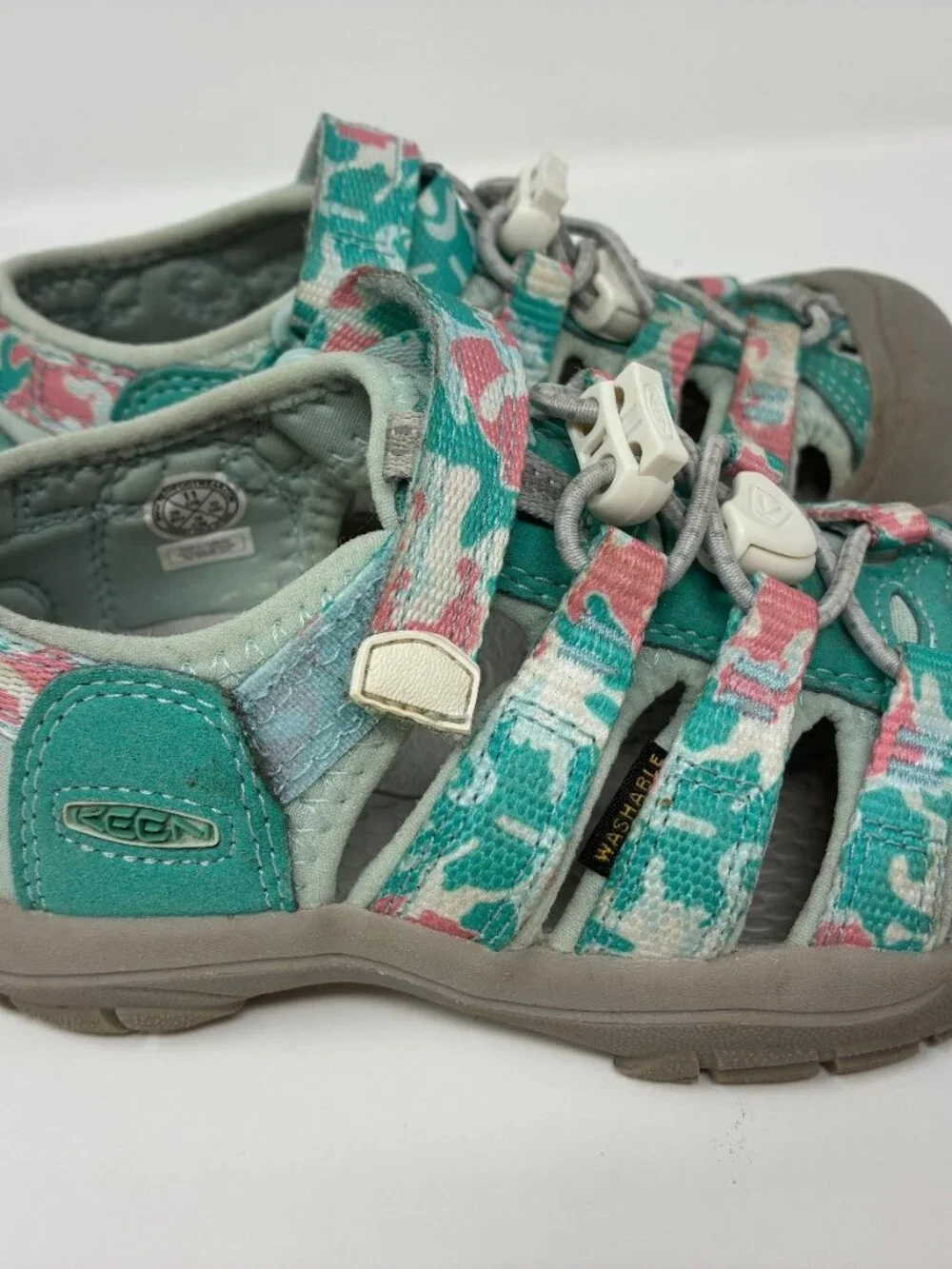 KEEN Newport H2 Kids Sandals Size 11 Turquoise Floral Water Hiking Shoes